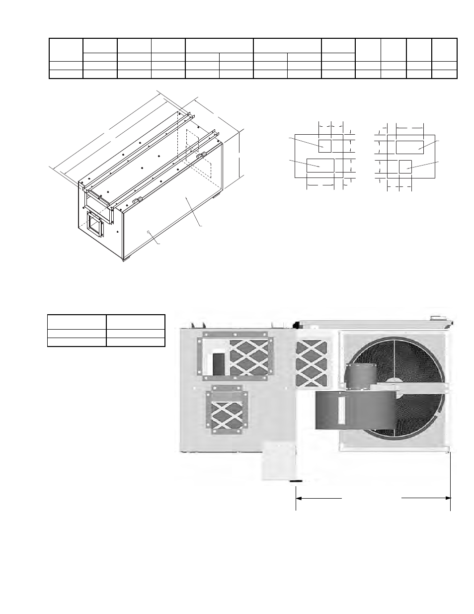 Dimensions - direct drive, Service clearance- direct drive | COOK ERV User Manual | Page 5 / 16