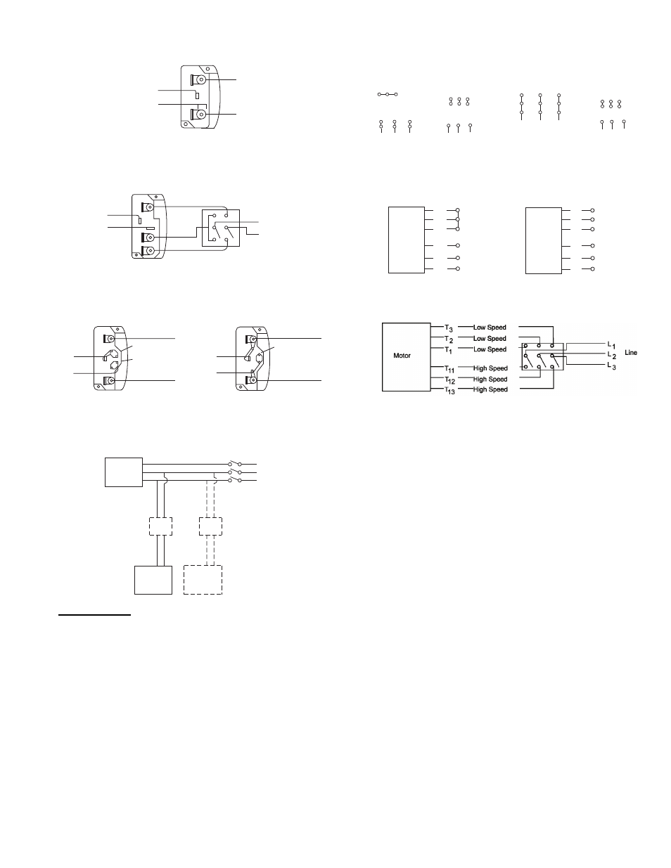 Operation, Wiring diagrams, Pre-start checks | Start-up, Single speed, single phase motor, Typical damper motor schematic | COOK FCRU User Manual | Page 3 / 6