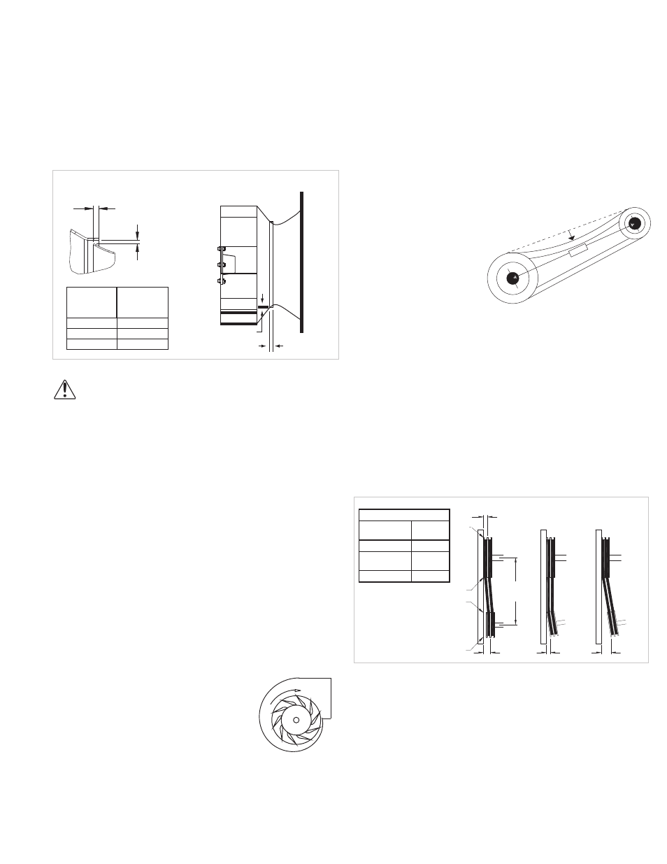 Belt and pulley installation, Wheel-to-inlet clearance, Wiring installation | Wheel rotation | COOK FCP User Manual | Page 3 / 8