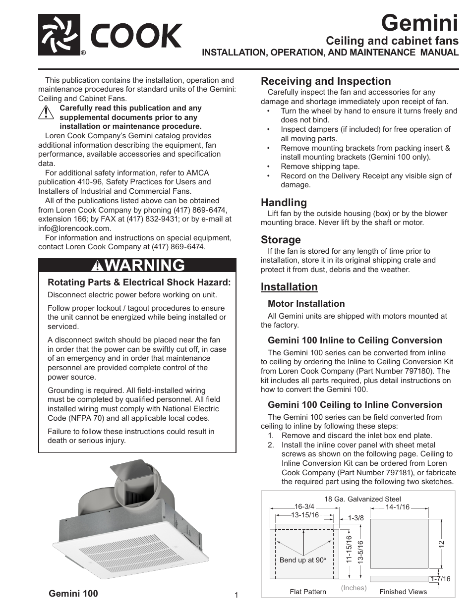 COOK Gemini User Manual | 8 pages