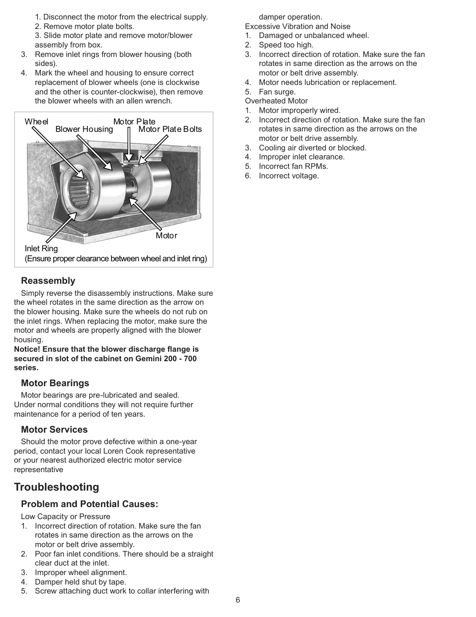 Troubleshooting, Parts list | COOK Gemini User Manual | Page 6 / 8