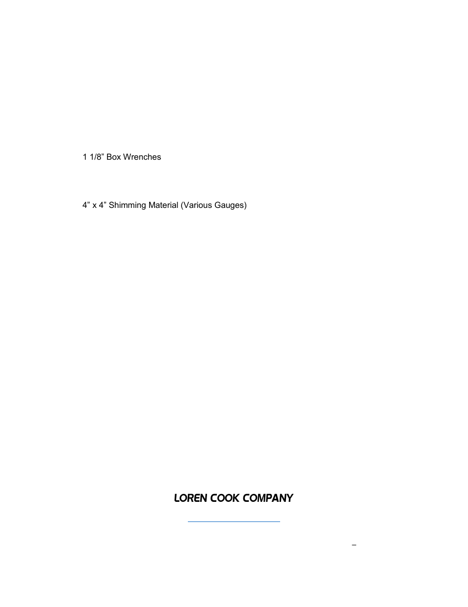 Recommended tools, Warranty, Loren cook company | COOK Laboratory Exhaust User Manual | Page 18 / 18