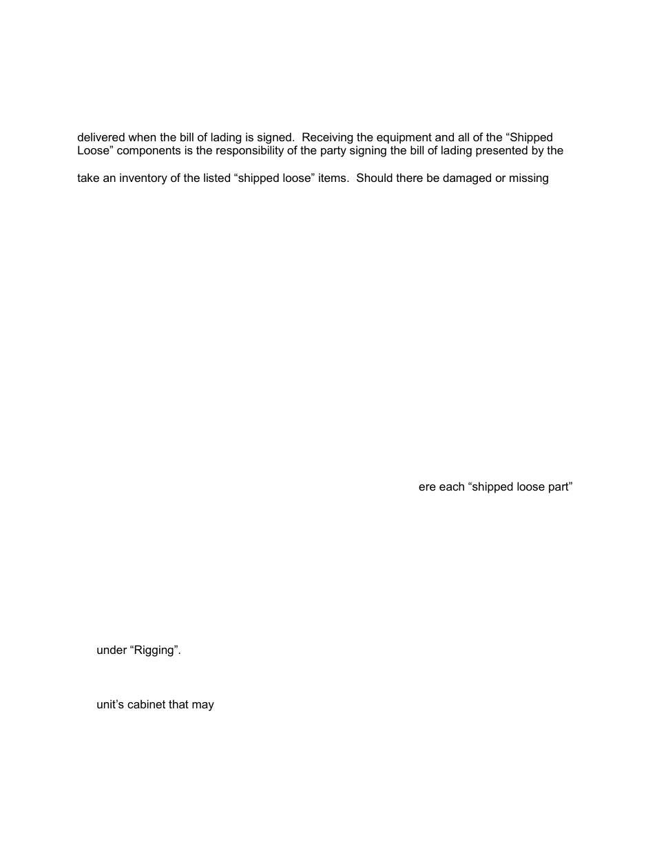 Receiving of the equipment | COOK Laboratory Exhaust User Manual | Page 3 / 18