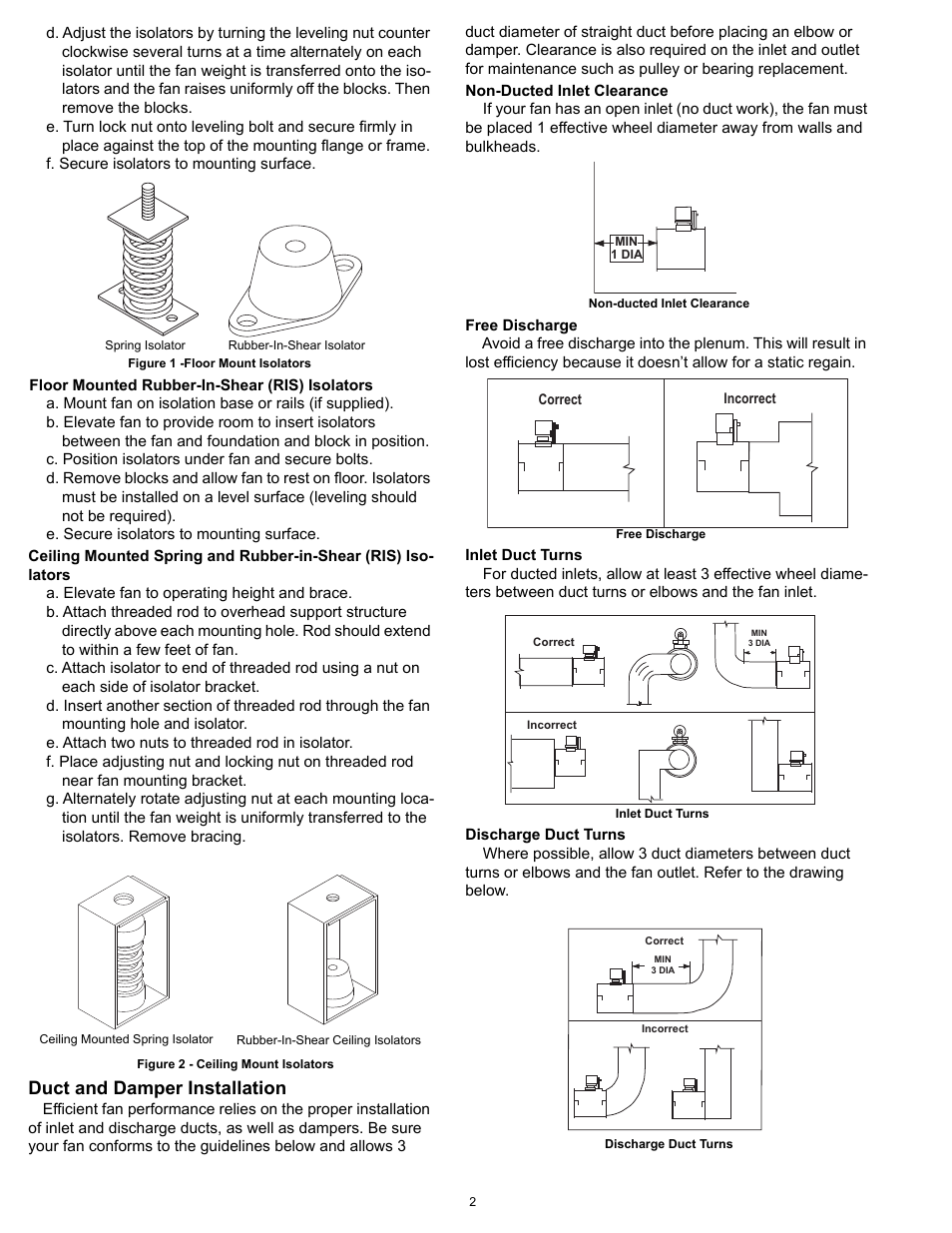Duct and damper, Duct and damper installation | COOK QMX User Manual | Page 2 / 12