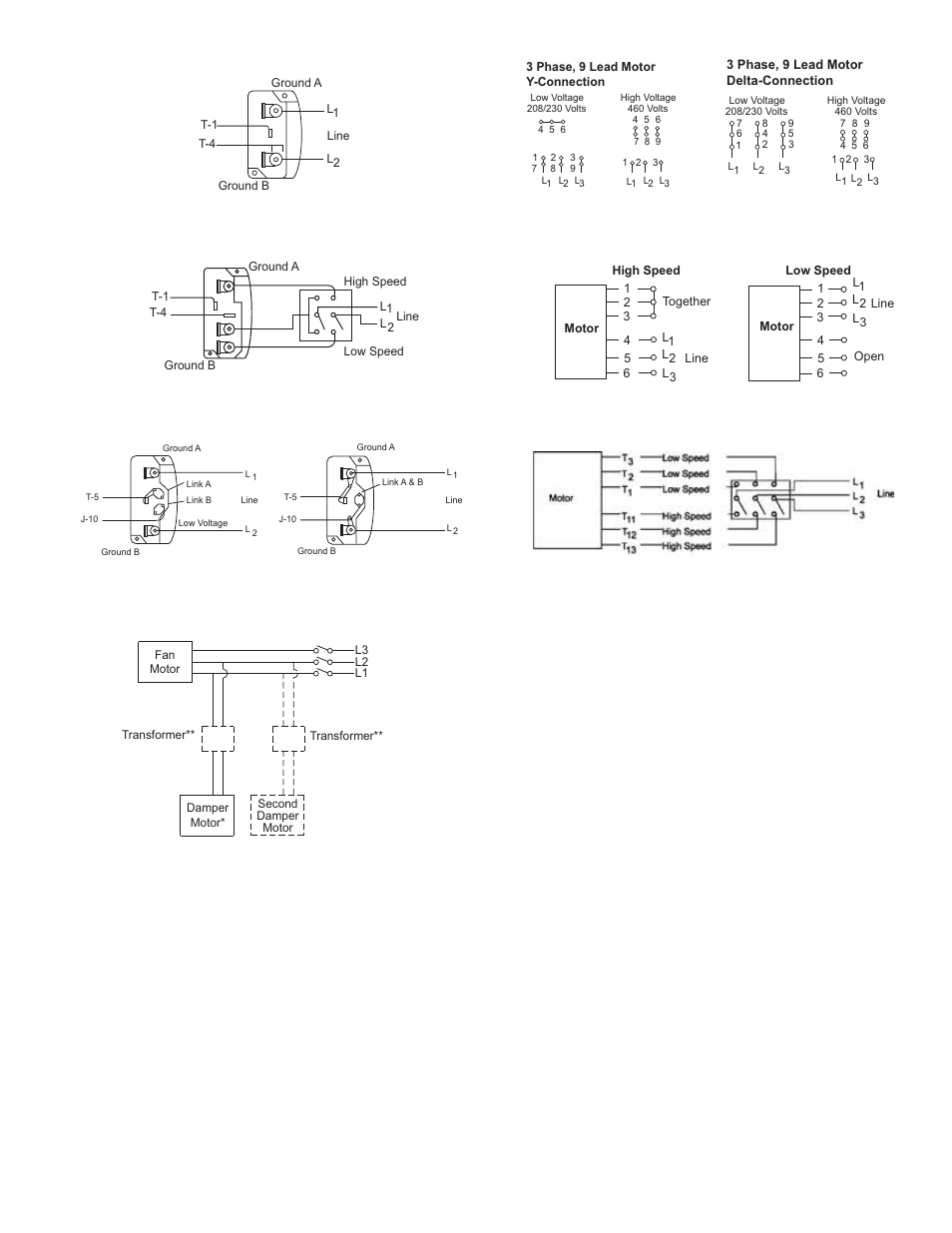 Wiring diagrams, Single speed, single phase motor, Typical damper motor schematic | COOK Lo-Pro User Manual | Page 3 / 8