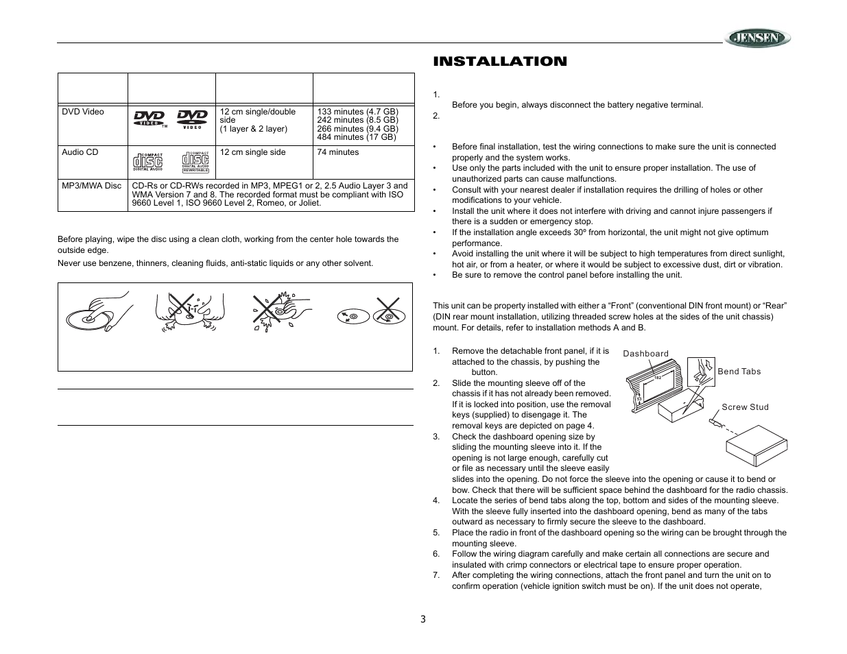 Dv2007, Installation | ASA Electronics DV2007 User Manual | Page 3 / 18
