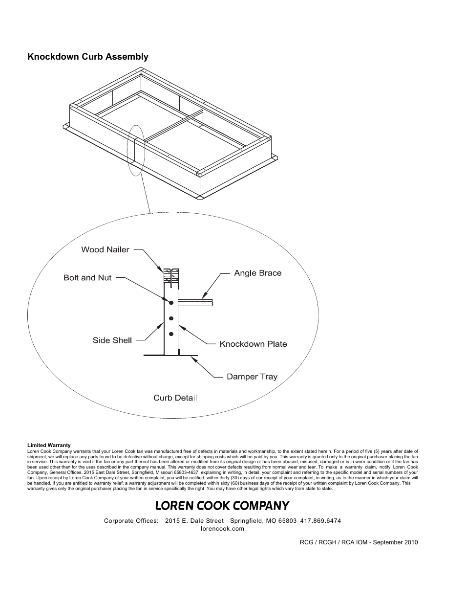 Knockdown curb assembly | COOK RCA User Manual | Page 2 / 2