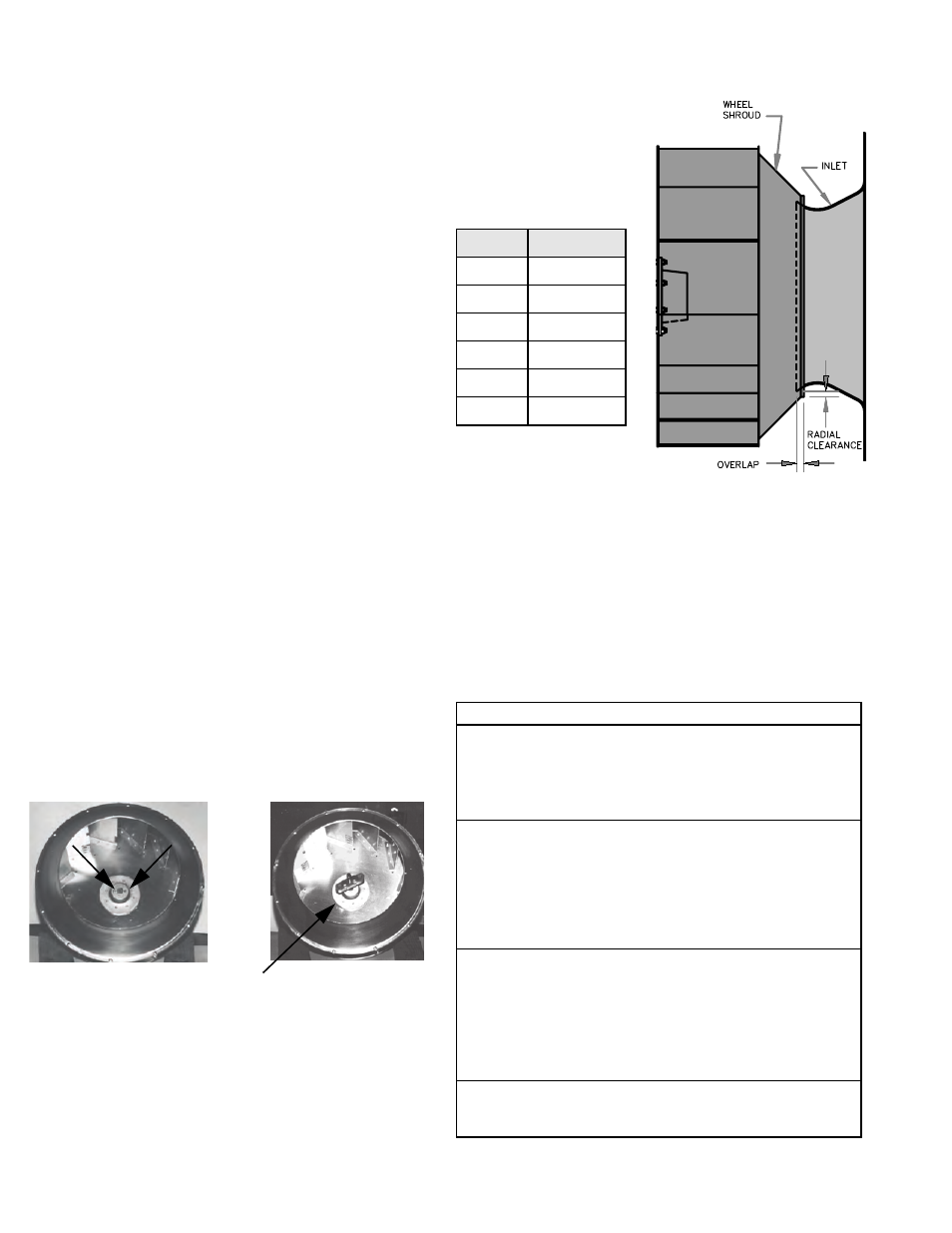 Bearing replacement, Wheel replacement, Wheel-to-inlet | Troubleshooting, Wheel-to-inlet clearance | COOK VCR User Manual | Page 6 / 8