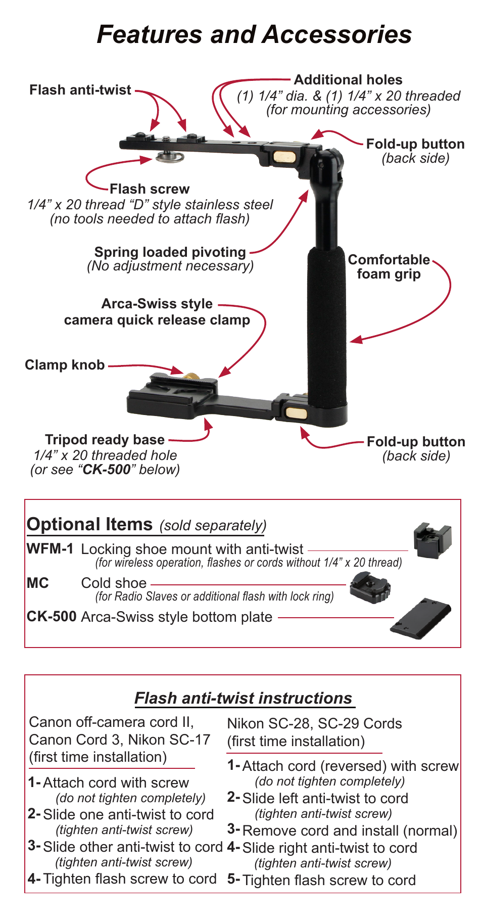 Custom Brackets CB Folding-SA User Manual | 1 page