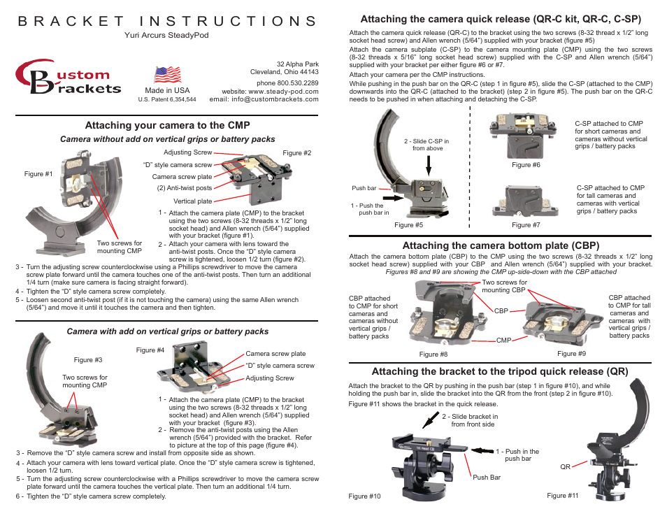 Custom Brackets Yuri Arcurs SteadyPod AS Basic User Manual | 2 pages