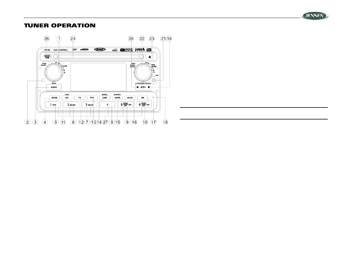 Vr182, Tuner operation | ASA Electronics VR182 User Manual | Page 9 / 16