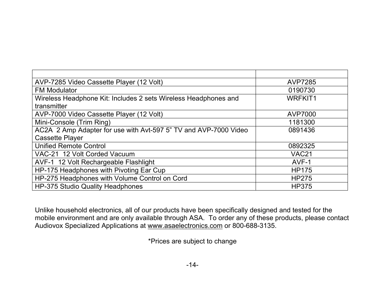 ASA Electronics 856 User Manual | Page 14 / 17