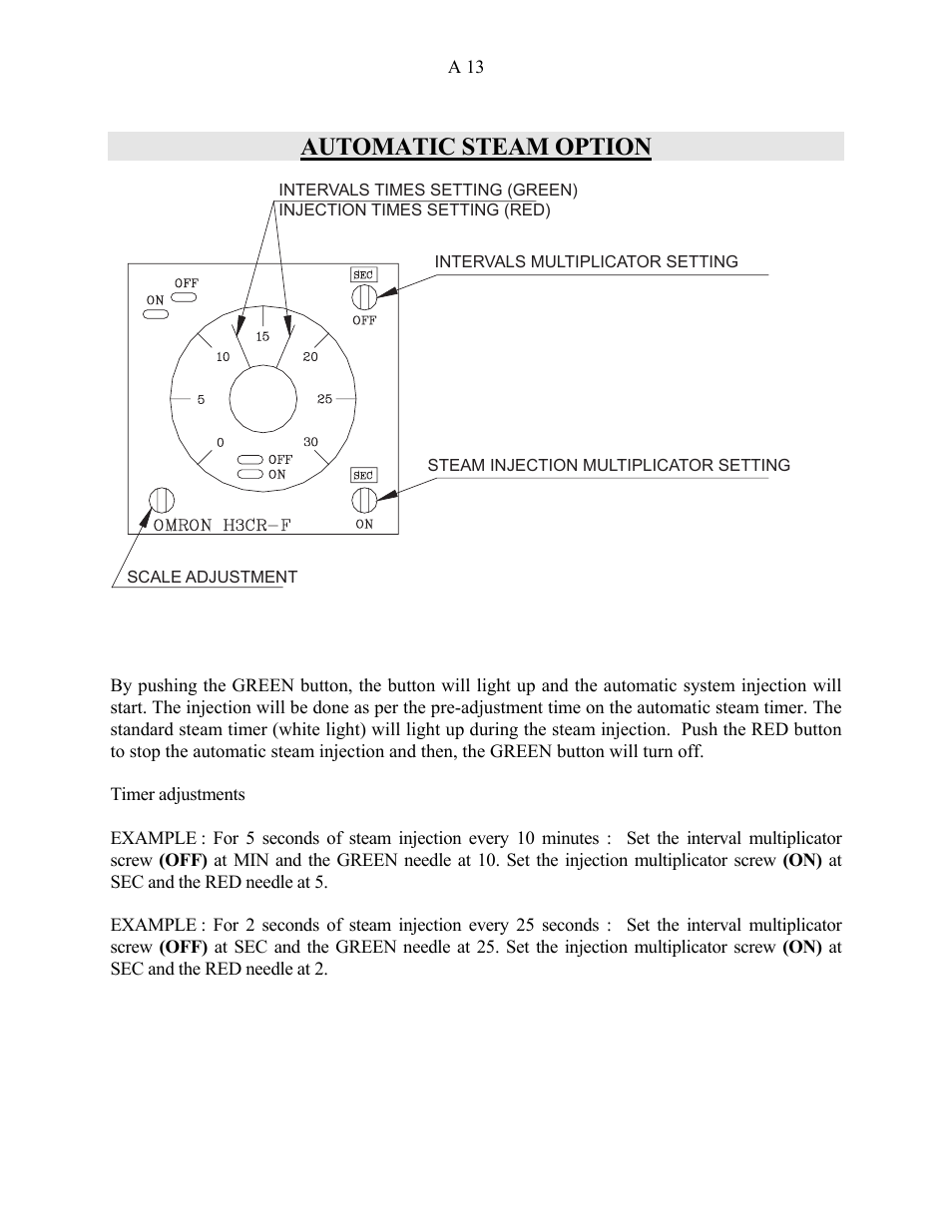 Automatic steam option | Doyon JAOP3 User Manual | Page 15 / 67