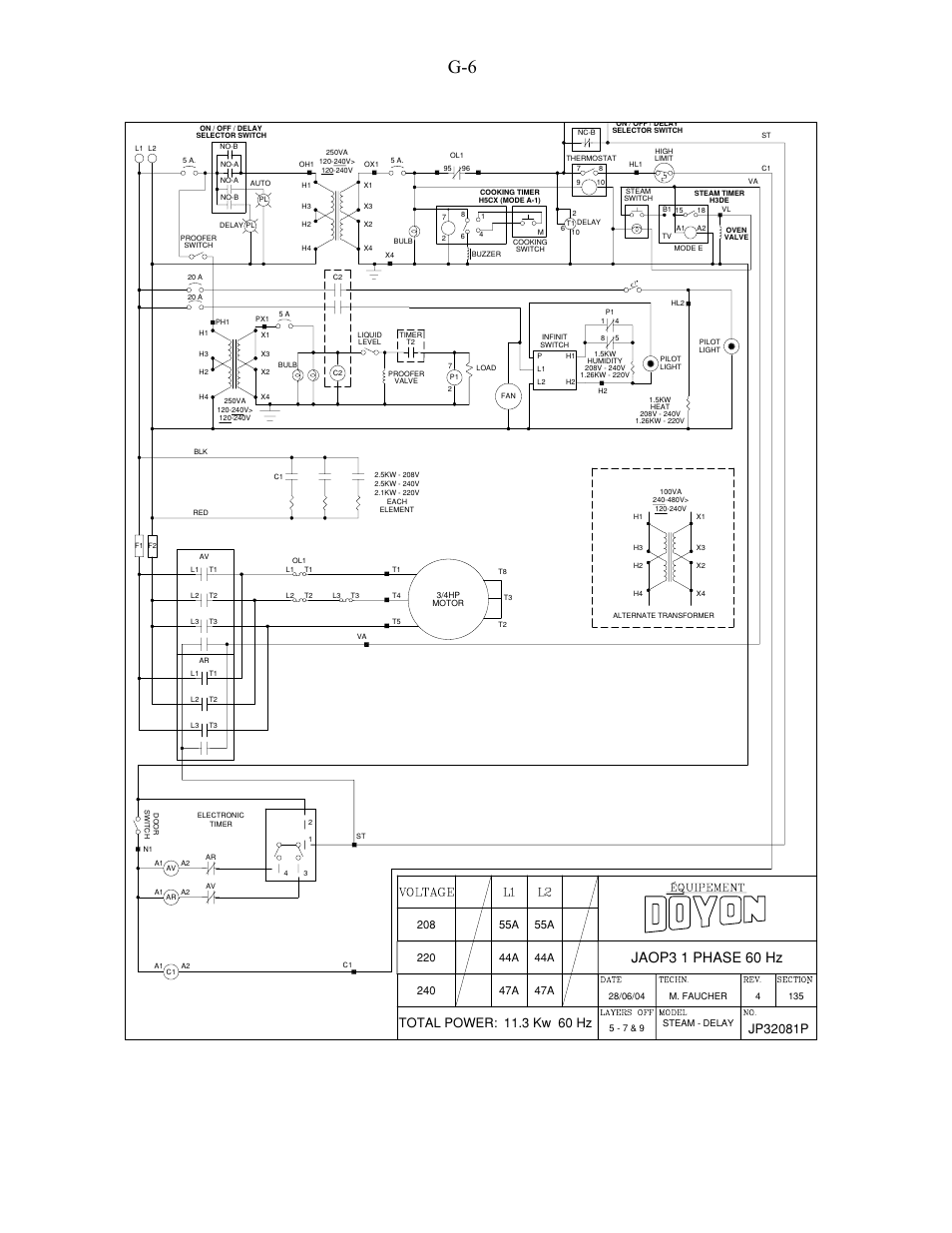 Jaop3 1 phase 60 hz | Doyon JAOP3 User Manual | Page 60 / 67