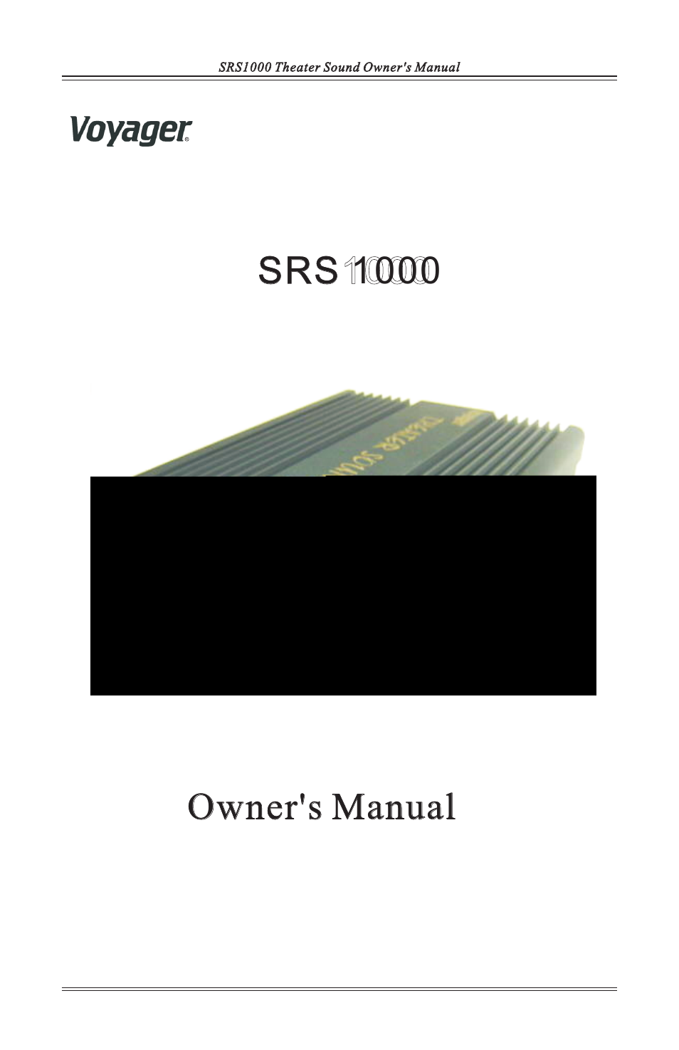 ASA Electronics SRS1000 User Manual | 12 pages