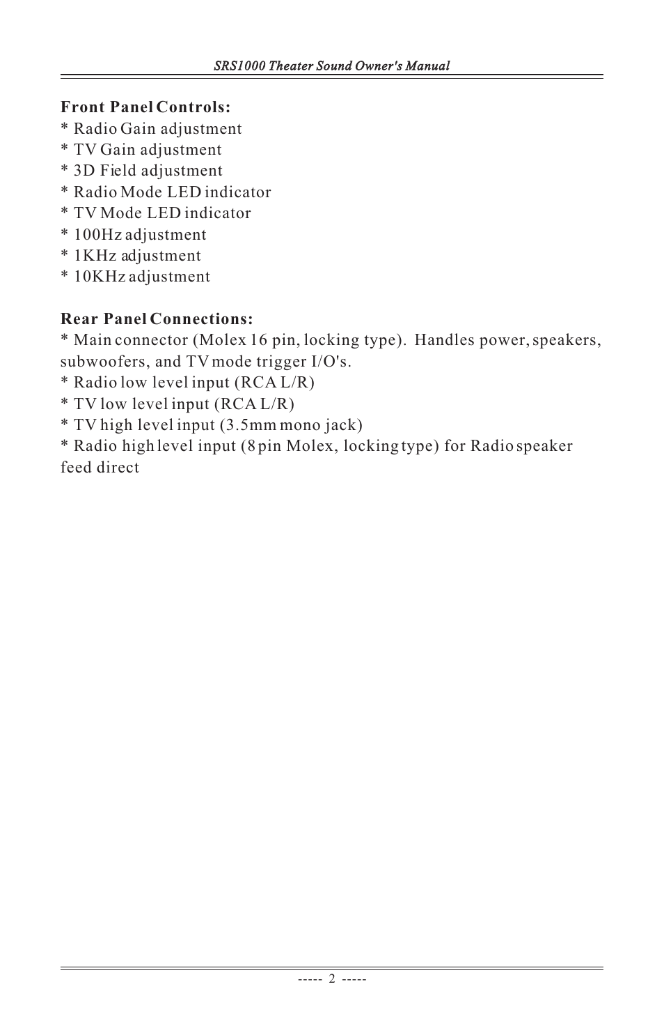 ASA Electronics SRS1000 User Manual | Page 3 / 12