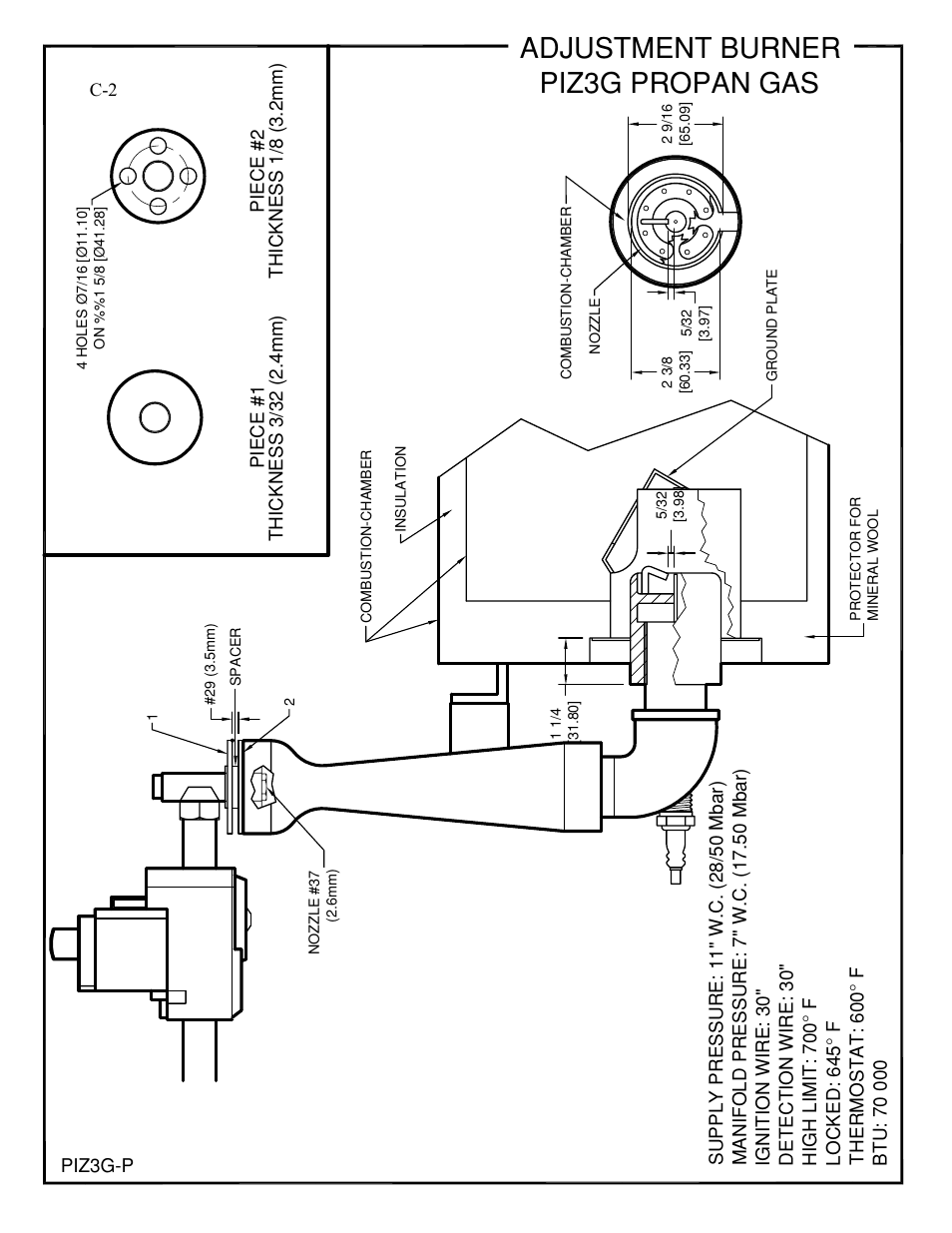 Adjustment burner piz3g propan gas | Doyon PIZ3 User Manual | Page 19 / 44