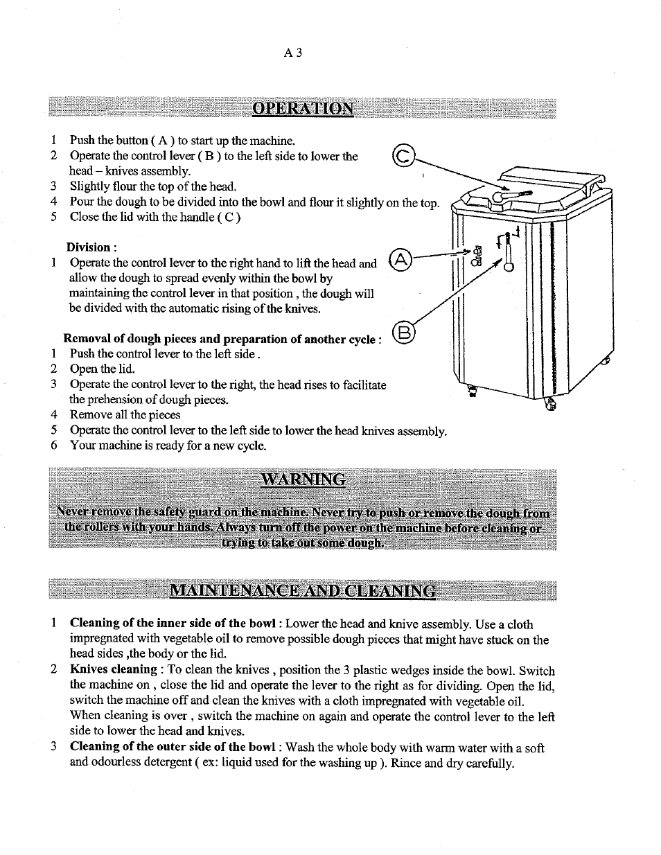 Preparation, Warning, Maintenance and cleaning | Doyon D20 User Manual | Page 4 / 16