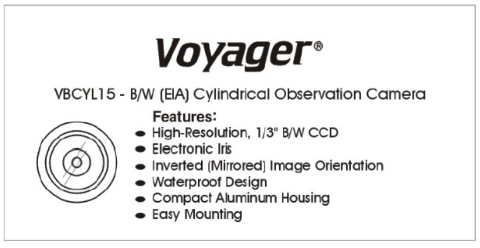 ASA Electronics Voyager VBCYL15 User Manual | 6 pages