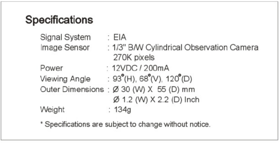 Specifications | ASA Electronics Voyager VBCYL15 User Manual | Page 5 / 6