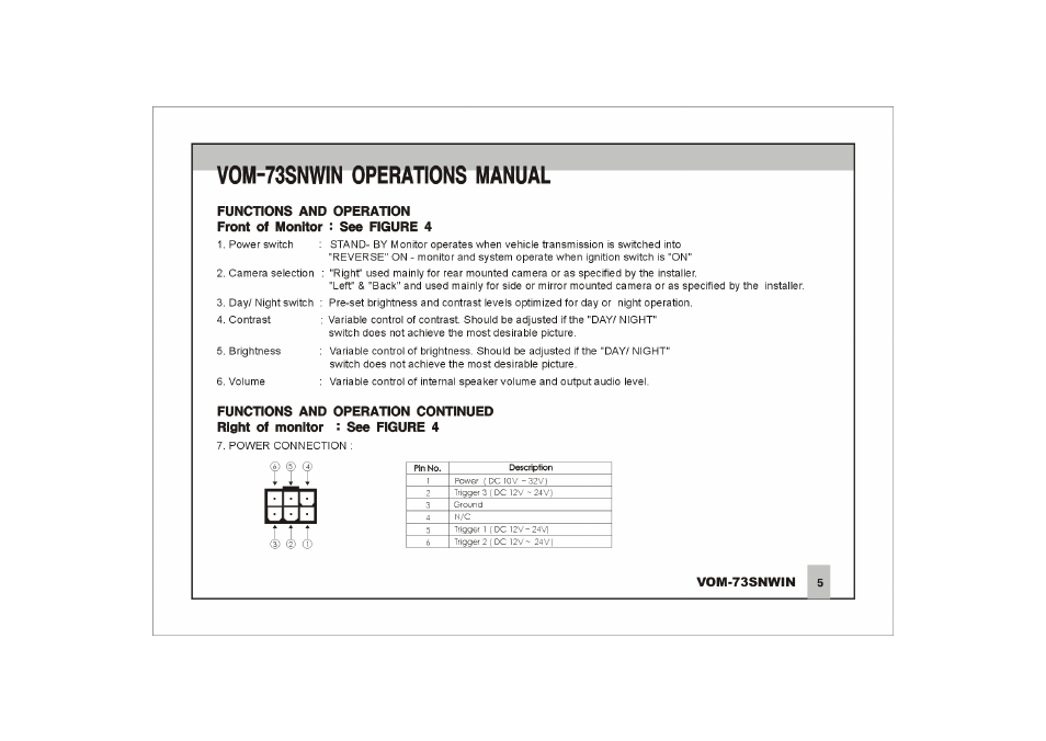 Vom-73snwin operations manual | ASA Electronics VOM-73SNWIN User Manual | Page 6 / 16