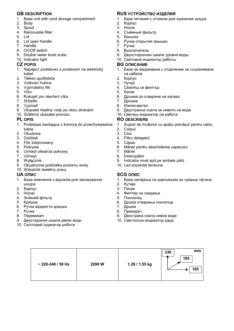 Scarlett SC-1220 User Manual | Page 2 / 20