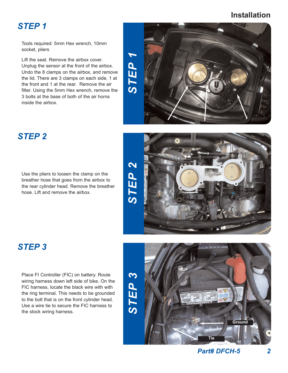 Step 1, Step 3 step 2 | Dynatek 2002-2005 Harley Davidson V-Rod Models User Manual | Page 2 / 5