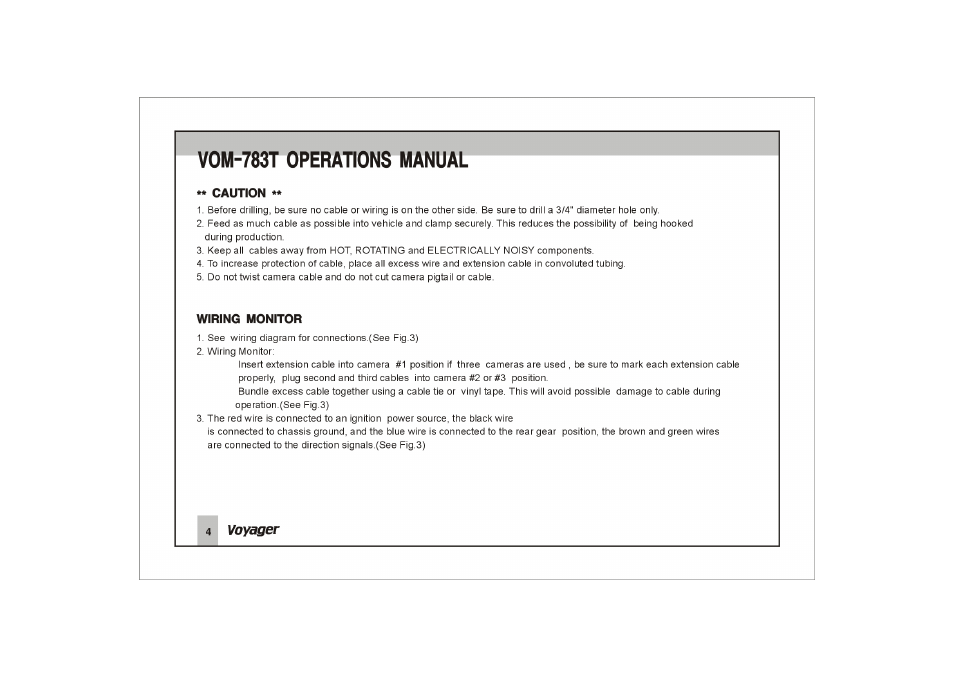 Vom-783t operations manual | ASA Electronics VOYAGER VOM-783T User Manual | Page 5 / 16