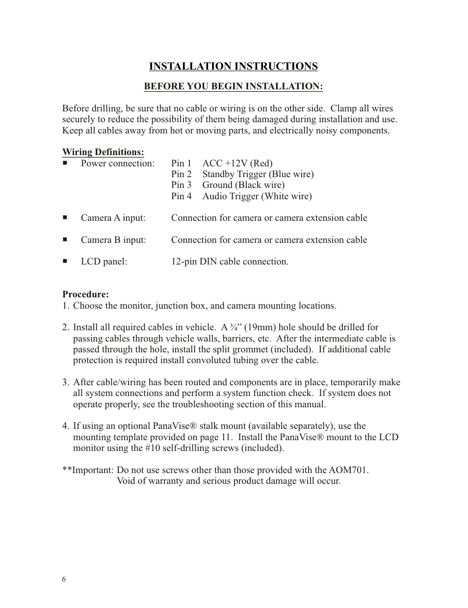 ASA Electronics Voyager AOM701 User Manual | Page 6 / 12