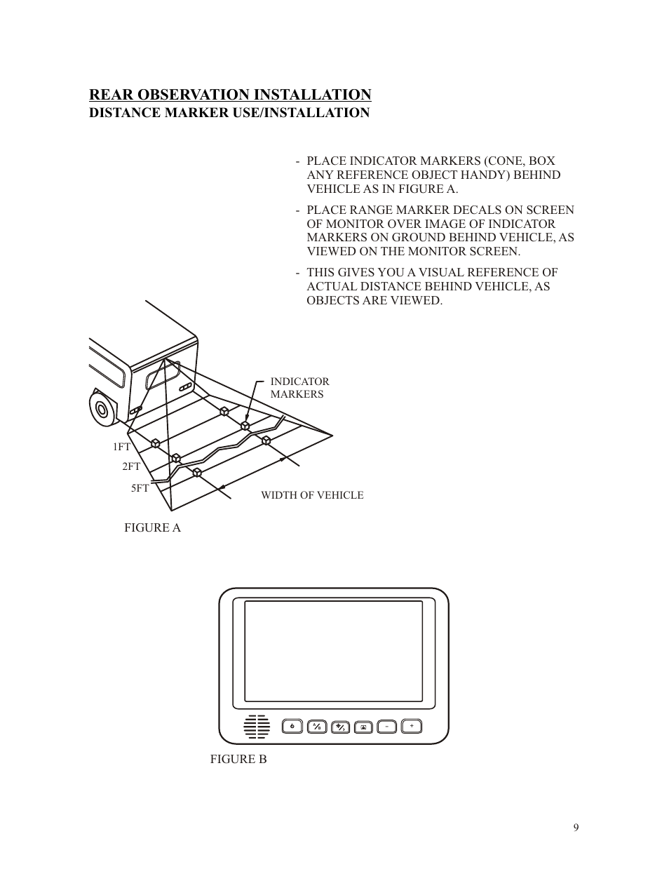 Rear observation installation, Distance marker use/installation | ASA Electronics Voyager AOM701 User Manual | Page 9 / 12