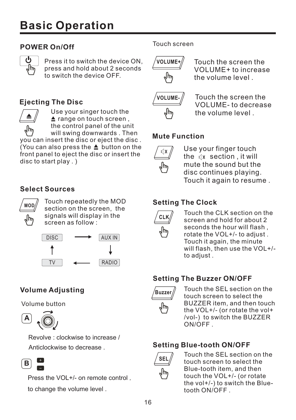 Basic operation | EXONIC EXD 4500T User Manual | Page 16 / 36