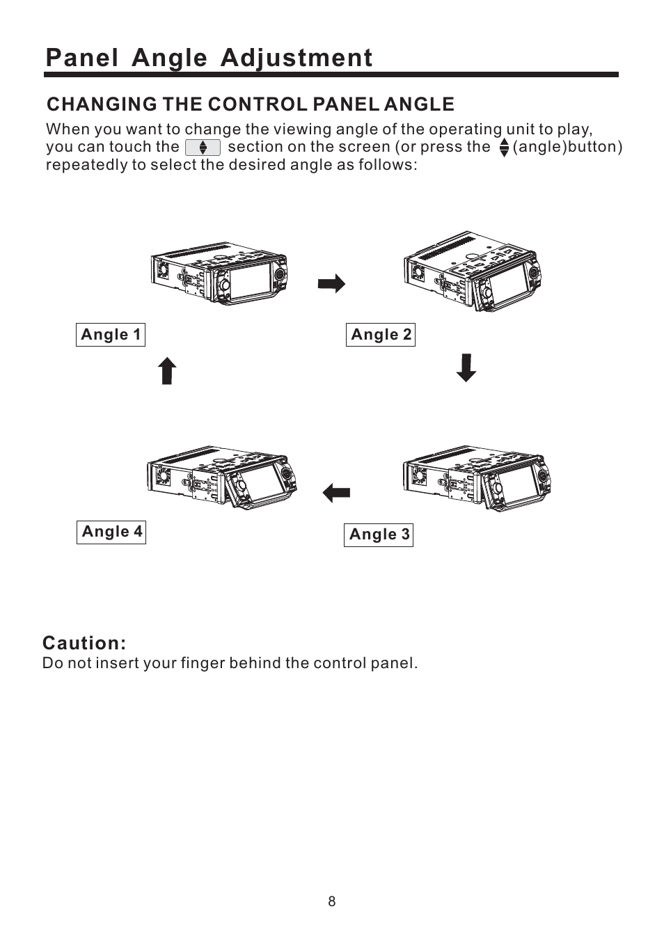 Panel angle adjustment | EXONIC EXD 4500T User Manual | Page 8 / 36