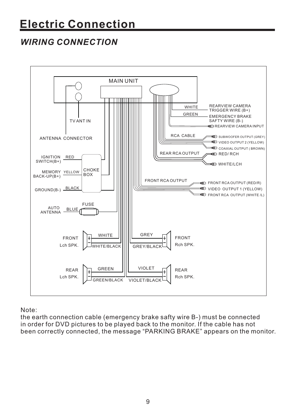 Electric connection, Wiring connection, Main unit | EXONIC EXD 4500T User Manual | Page 9 / 36