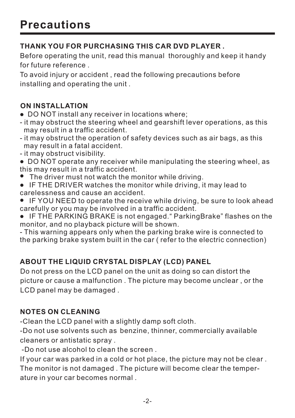 Precautions | EXONIC EXD 6505 User Manual | Page 2 / 38