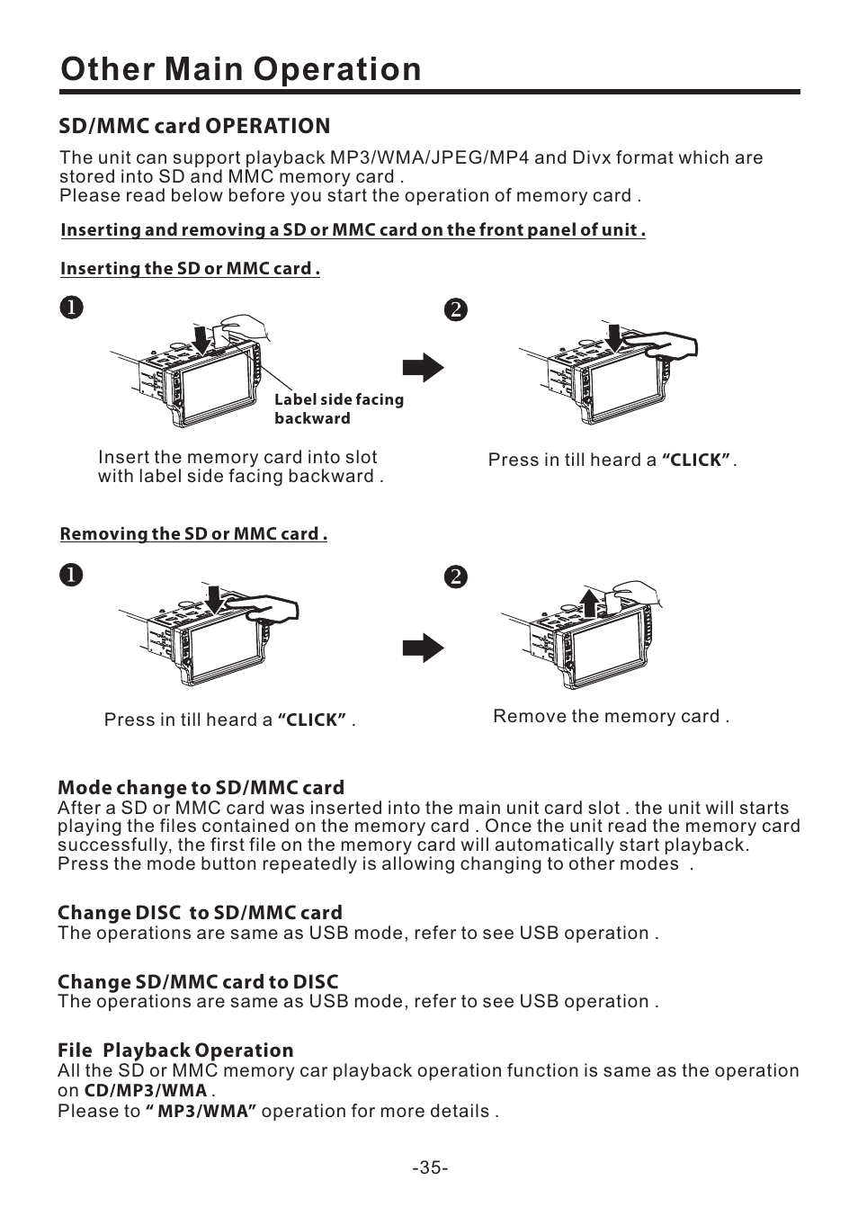 Other main operation | EXONIC EXD 6505 User Manual | Page 35 / 38