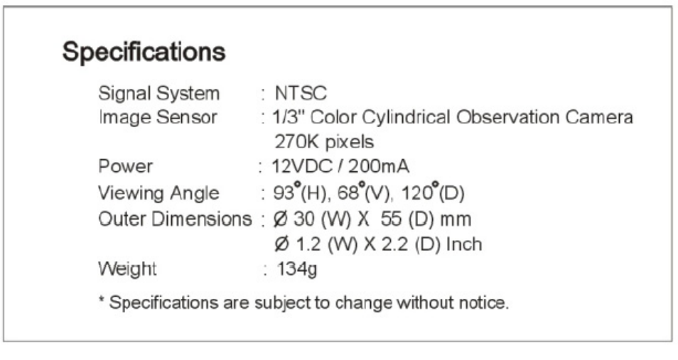 Specifications | ASA Electronics Voyager VCCYL35 User Manual | Page 5 / 6