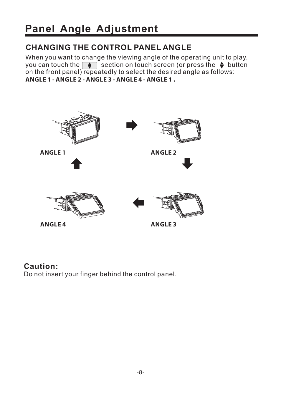 Panel angle adjustment | EXONIC EXD 6805 User Manual | Page 9 / 38