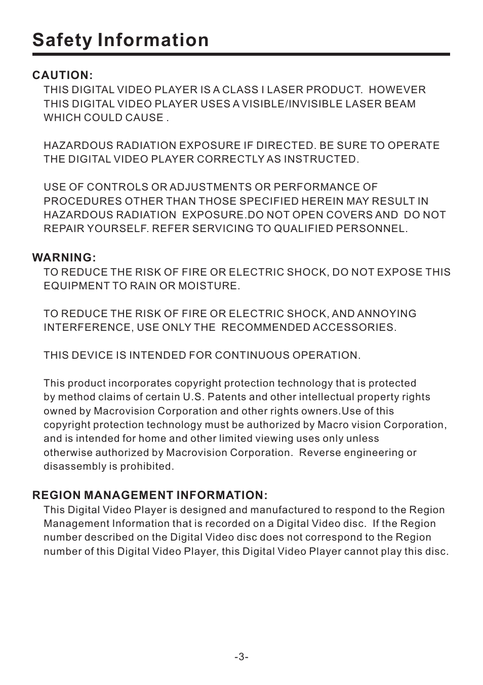Safety information | EXONIC EXD 7082 User Manual | Page 4 / 35
