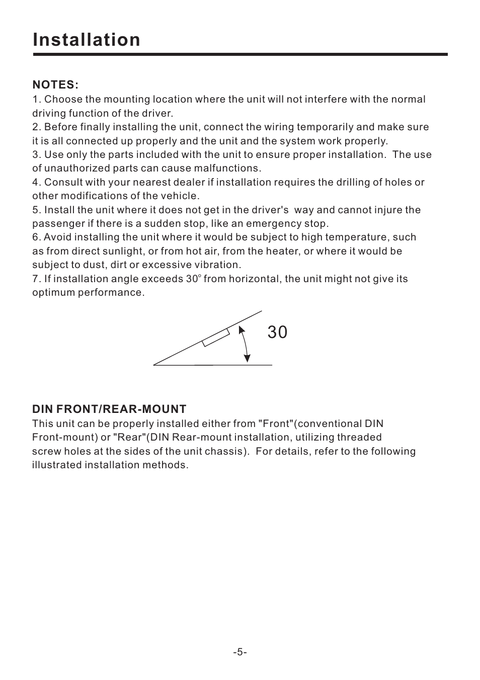 Installation | EXONIC EXD 7082 User Manual | Page 6 / 35