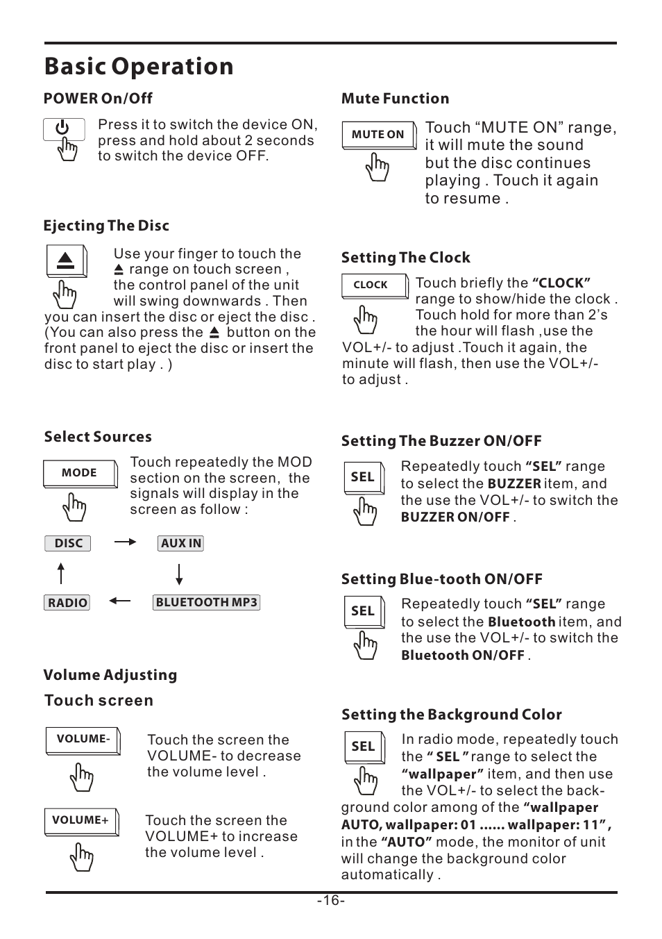 Basic operation | EXONIC EXD 7085 User Manual | Page 16 / 38