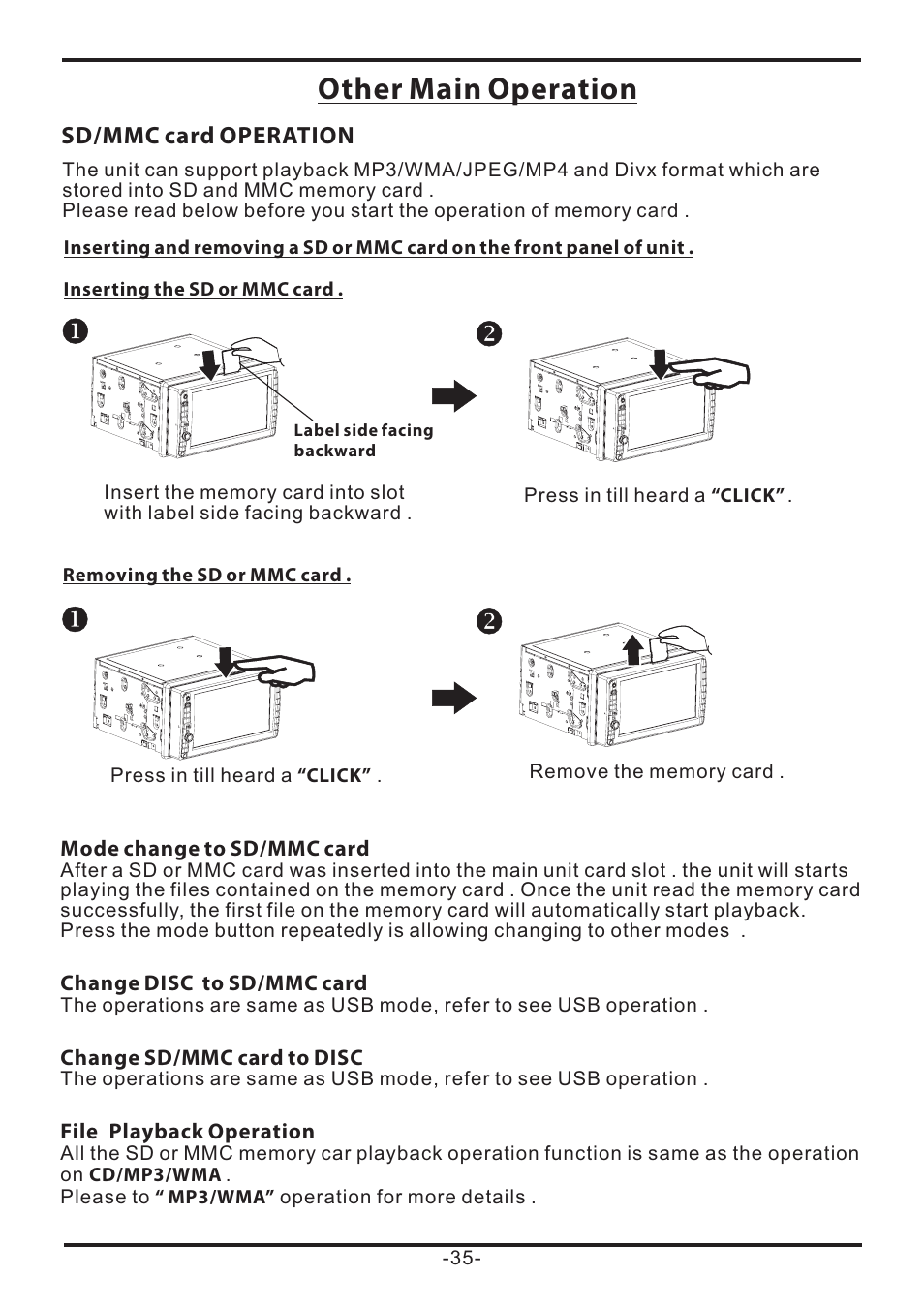Other main operation | EXONIC EXD 7085 User Manual | Page 35 / 38