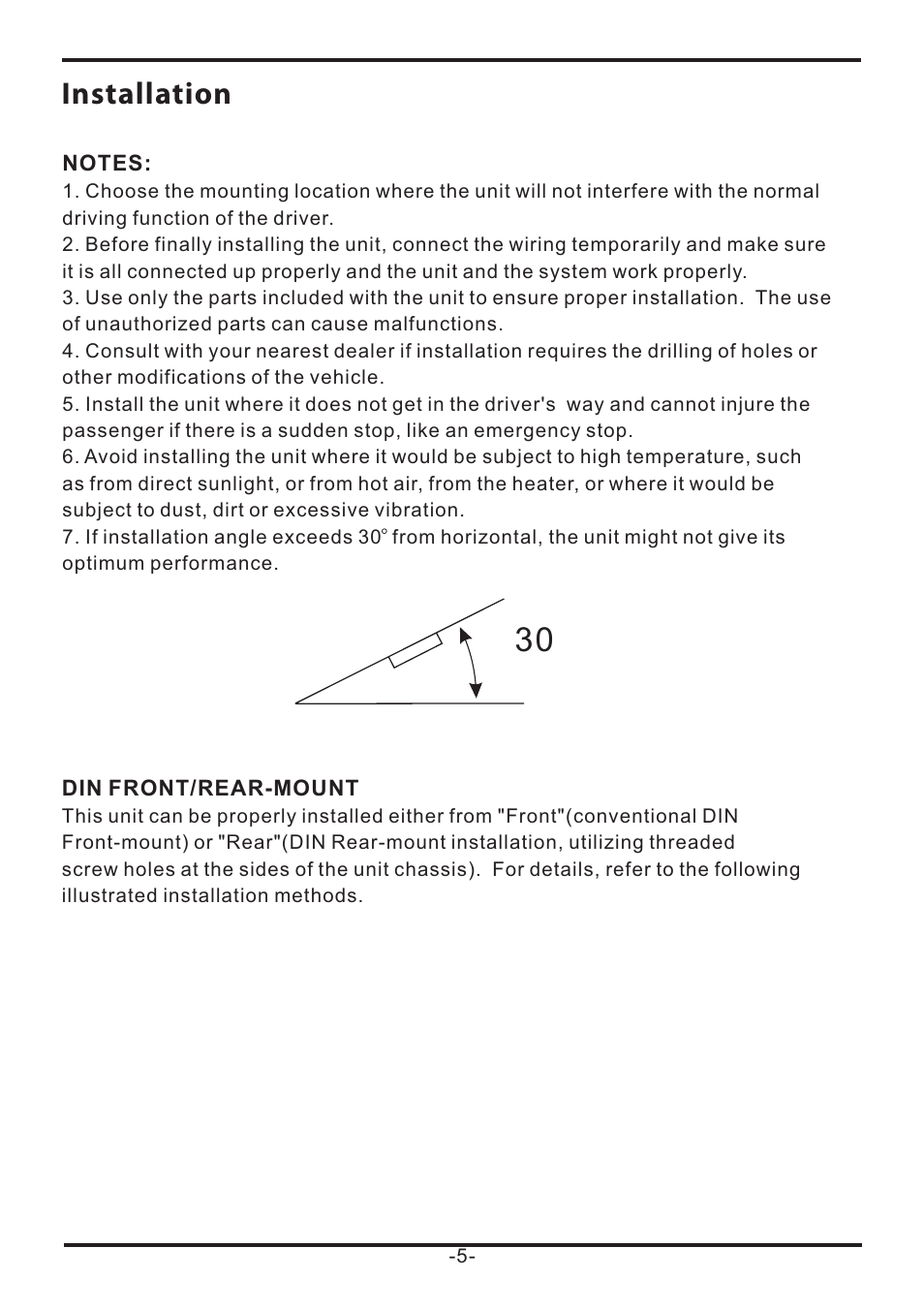 Installation | EXONIC EXD 7085 User Manual | Page 5 / 38