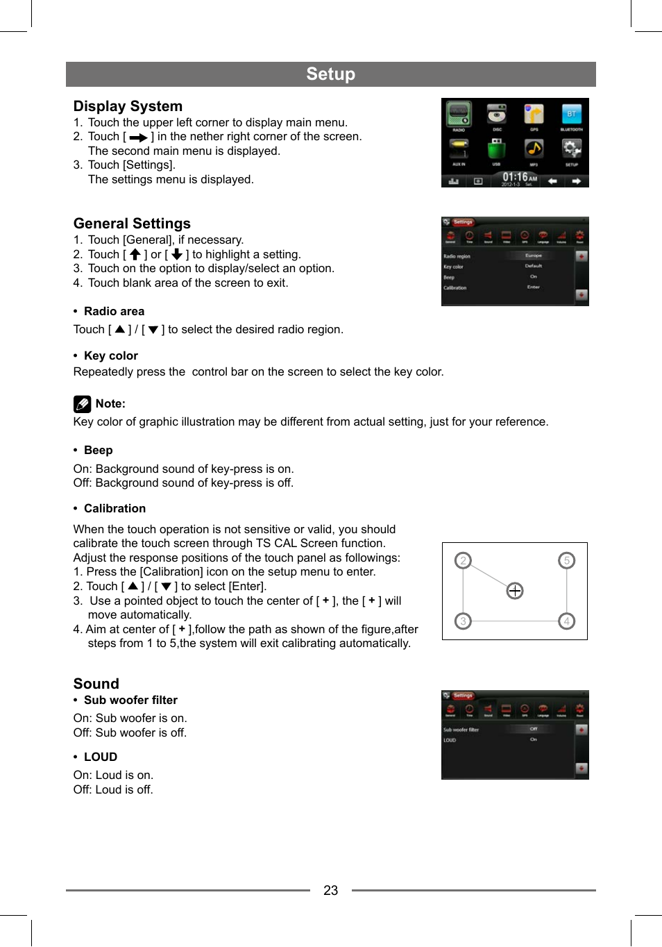 Setup | EXONIC EXD 7088GPS1 User Manual | Page 22 / 32