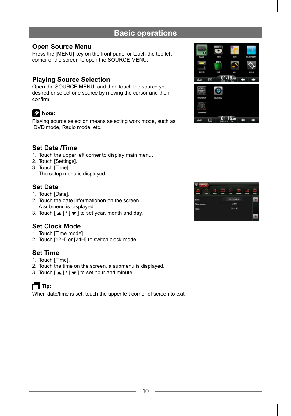 Basic operations | EXONIC EXD 7088GPS1 User Manual | Page 9 / 32