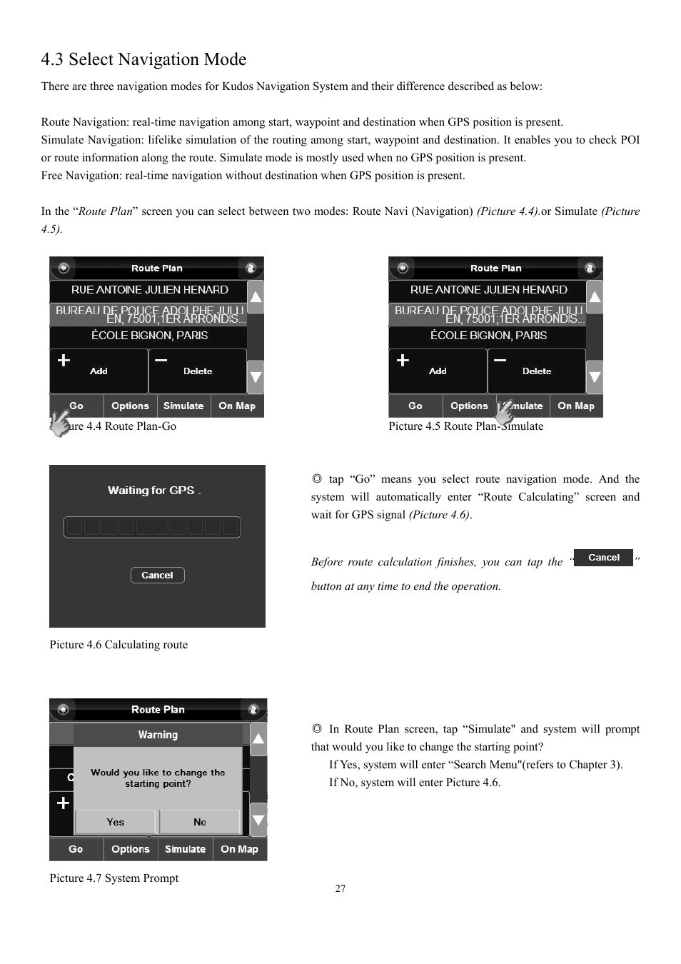 3 select navigation mode | EXONIC EXD 7088GPS2 User Manual | Page 31 / 48