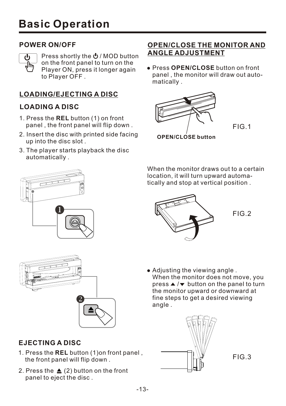 页 13, Basic operation | EXONIC EXD 7095 User Manual | Page 13 / 40