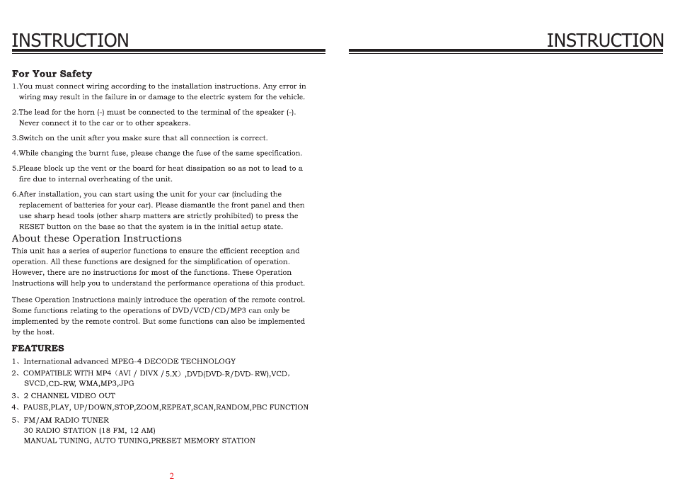 Instruction | EXONIC EXD 8095 User Manual | Page 2 / 12