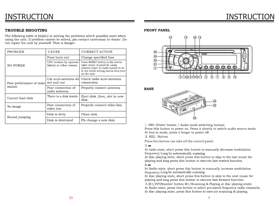 Instruction, Us b | EXONIC EXD 8095 User Manual | Page 5 / 12