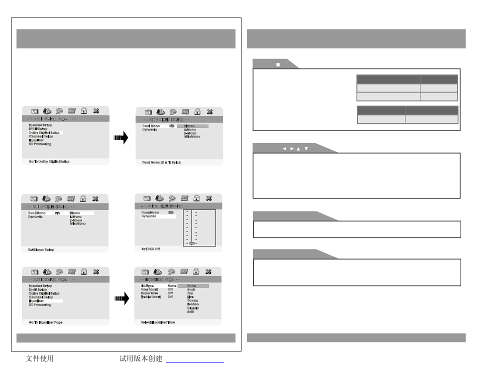 Dvd setup, Dvd functions | EXONIC EXM 920HP User Manual | Page 16 / 20