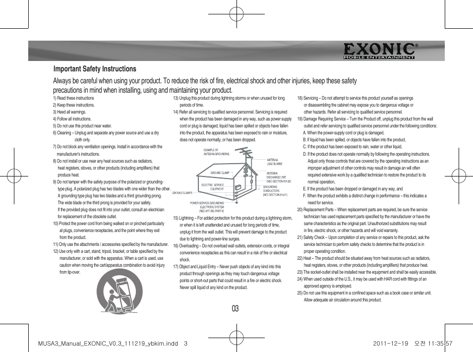 Before use | EXONIC EXDTV 200MH User Manual | Page 3 / 28